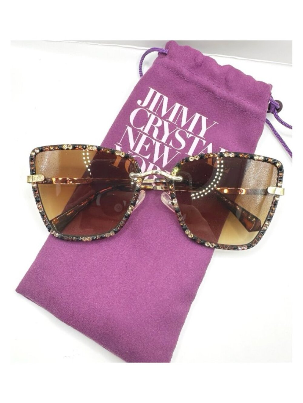Jimmy Crystal Brown Swarovski Crystal Sunglasses